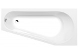 Asymmetric bathtub 160x80x44cm Polysan PROJEKTA R, right, white