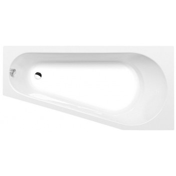 Asymmetric bathtub 160x80x44cm Polysan PROJEKTA L, left, white