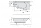 Asymmetric bathtub 160x80x44cm Polysan PROJEKTA L, left, white