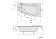 Asymmetric bathtub 180x100x43cm Polysan NAOS L, left, white