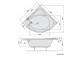 Asymmetric bathtub 180x100x43cm Polysan NAOS R, right, white