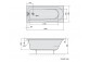 Bathtub rectangular 150x70x47cm Polysan LISA, white