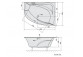 Asymmetric bathtub 160x120x49cm Polysan TANYA L, left, white