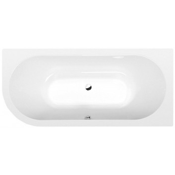 Asymmetric bathtub 175x80x47cm Polysan VIVAL, left, white