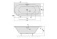 Asymmetric bathtub 175x80x47cm Polysan VIVAL, left, white