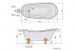 Bathtub freestanding 170x72x63cm Polysan HERHIS, white