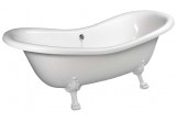 Bathtub freestanding 188x80x71cm Polysan CHARLESTON, legs white, white