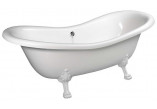 Bathtub freestanding 158x73x72cm Polysan RETRO,legs brąz, white