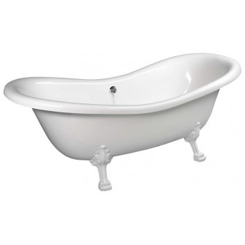 Bathtub freestanding 158x73x72cm Polysan RETRO,legs brąz, white