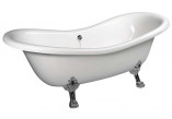 Bathtub freestanding 188x80x71cm Polysan CHARLESTON, legs white, white