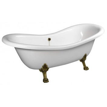 Bathtub freestanding 188x80x71cm Polysan CHARLESTON, legs chrome, white