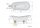 Bathtub freestanding 188x80x71cm Polysan CHARLESTON, legs brąz, white