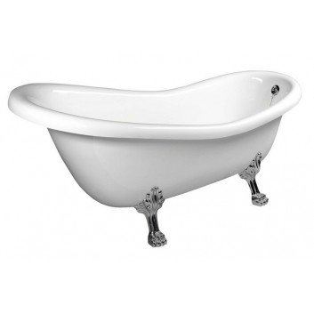 Bathtub freestanding 169x75x72cm Polysan RETRO, legs white, white