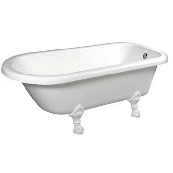 Bathtub freestanding 169x75x72cm Polysan RETRO, legs brąz, white