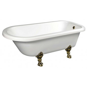 Bathtub freestanding 170x75x64cm Polysan FOXTROT, legs chrome, white