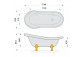 Bathtub freestanding 170x75x64cm Polysan FOXTROT, legs brąz, white