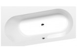 Asymmetric bathtub 165x90x48cm Polysan ASTRA WR, white