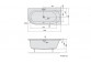 Asymmetric bathtub 165x90x48cm Polysan ASTRA L, white