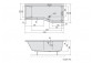 Asymmetric bathtub 170x84x70x47cm Polysan VERSYS L, white