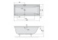 Asymmetric bathtub 170x84x70x47cm Polysan VERSYS R, right, white