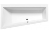 Asymmetric bathtub 170x90x45cm Polysan ANDRA L, left, white