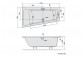 Bathtub rectangular 130x70x39cm Polysan LILY, white