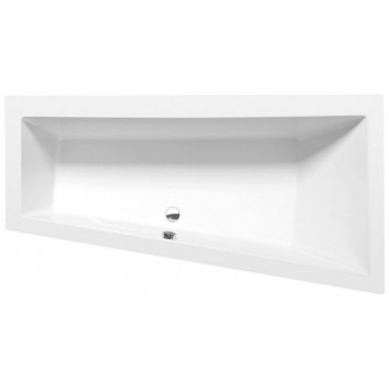 Asymmetric bathtub 170x90x45cm Polysan ANDRA L, left, white