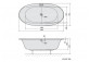 Bathtub rectangular 180x100x49cm Polysan QUEST, right, white