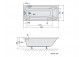 Bathtub rectangular 160x70x39cm Polysan NOEMI, white