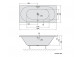 Bathtub rectangular with frame 180x120x54cm Polysan DUPLA, white