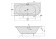 Bathtub rectangular 185x80x48cm Polysan MARLENE, white