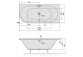 Asymmetric bathtub 185x80x47cm Polysan VIVA L, left, white