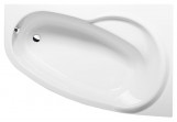 Asymmetric bathtub 158x100x43cm Polysan NAOS R, right, white