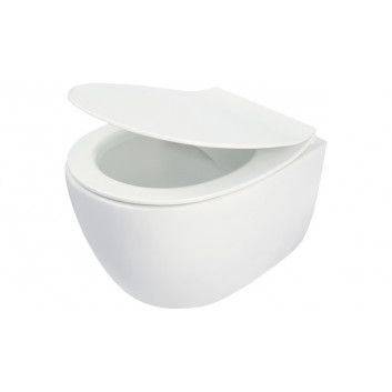 Bowl WC with seat bezkołnierzową, Deante SILIA, white