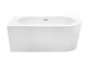 Asymmetric bathtub Besco Avita A-line with siphon z napełnieniem przez overflow, 160x75cm, left version, acrylic, white