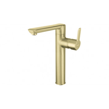 Freestanding bath mixer with shower set, Deante Arnika, gold szczotkowane