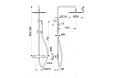 Overhead shower with mixer thermostatic, KFA Armatura Moza, złota szczotkowana