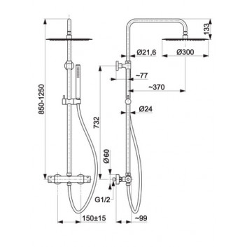 Washbasin faucet, KFA Armatura Moza, złota szczotkowana