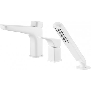 Wall mounted bath mixer, Deante Hiacynt, bianco