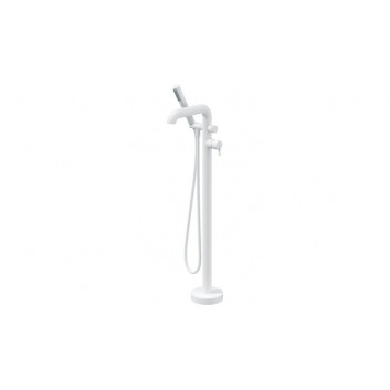 Bath tap with shower set, Deante Silia, bianco