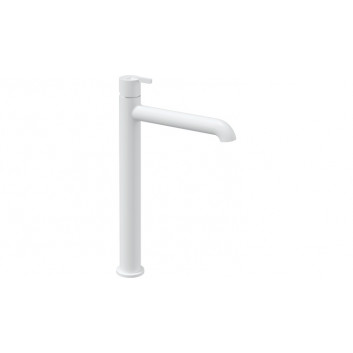 Freestanding bath mixer with shower set, Deante Silia, bianco