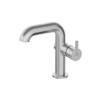 Washbasin faucet tall with rectangular spout, Deante Silia, brushed steel