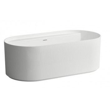 Bathtub freestanding Laufen Sonar 1600 x 815 mm, ze zdobieniem outside (ryflowana) - white