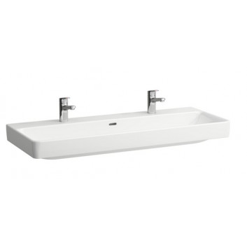 Washbasin double wall mounted jednokomorowa 1200 x 460 dwa otwory na baterię mm Laufen Pro S, H8149650001071