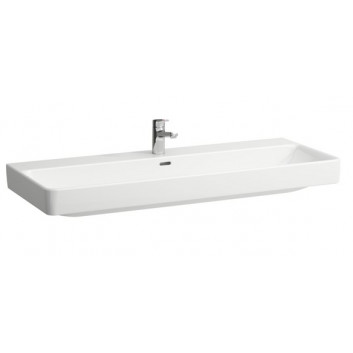 Washbasin double wall mounted jednokomorowa 1200 x 460 one battery hole mm Laufen Pro S, H8149650001041