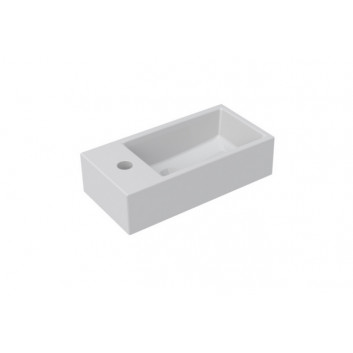 Wall-hung washbasin Riho Livit Tiny Wash, right, 41x20,5cm, z overflow, battery hole, white