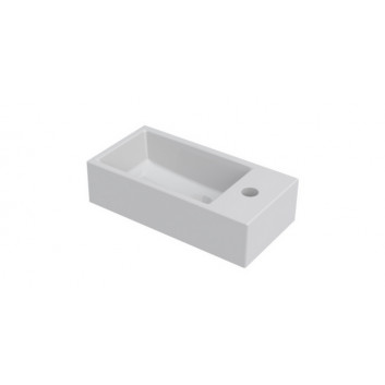 Wall-hung washbasin Riho Livit Tiny Wash, right, 41x20,5cm, z overflow, battery hole, white