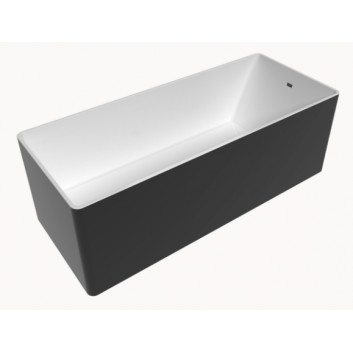 Bathtub rectangular Flaminia Wash Bicolor 150 x 70 x 58 cm, beżowa/white, wyprofilowana, overflow- sanitbuy.pl