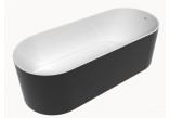 Bathtub freestanding, oval Flaminia Oval Bicolor 170, black shine/white, set drain- sanitbuy.pl