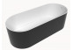 Bathtub freestanding, oval Flaminia Oval Bicolor 170, black shine/white, set drain- sanitbuy.pl